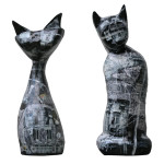 Cats, 2012 series, mixed media, epoxy, (cca. 25x25x60 cm)